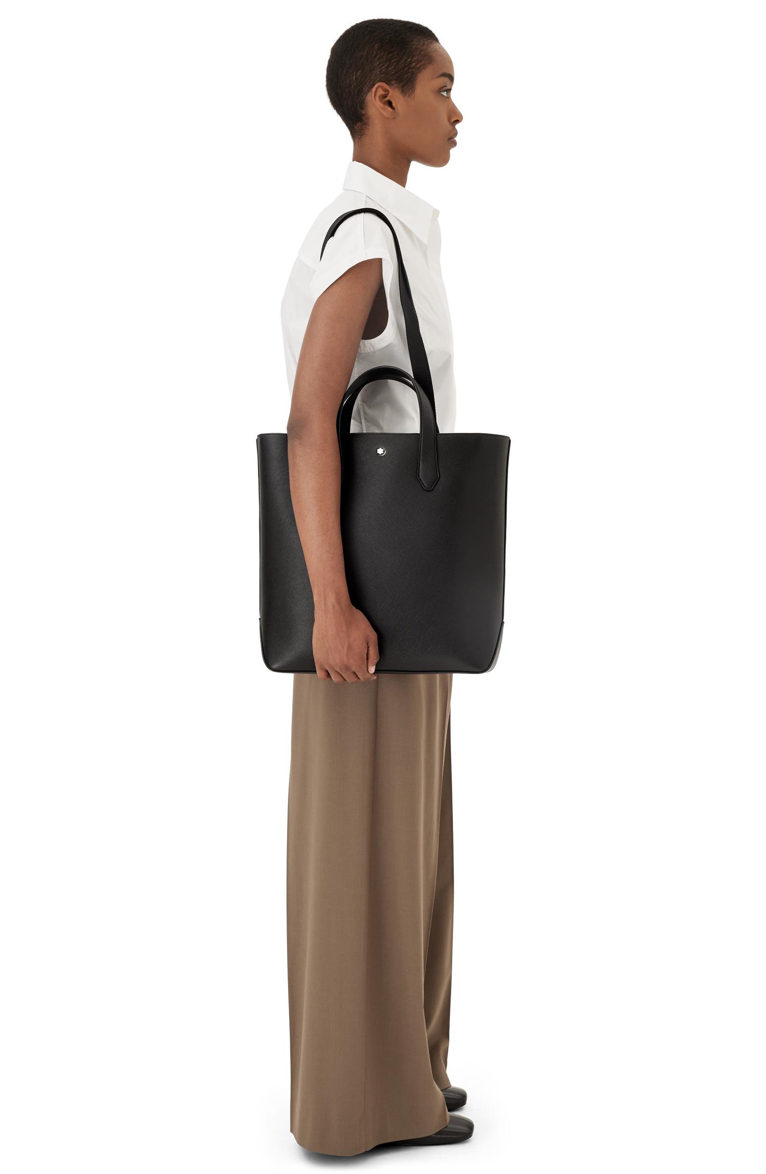 Montblanc Sartorial Vertical Leather Tote, Alternate, color, 