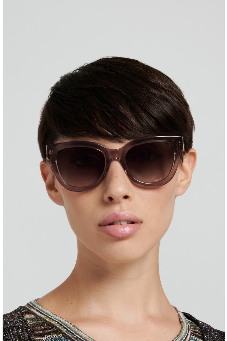 53mm Gradient Square Sunglasses, Alternate, color, BROWN/ BROWN SF