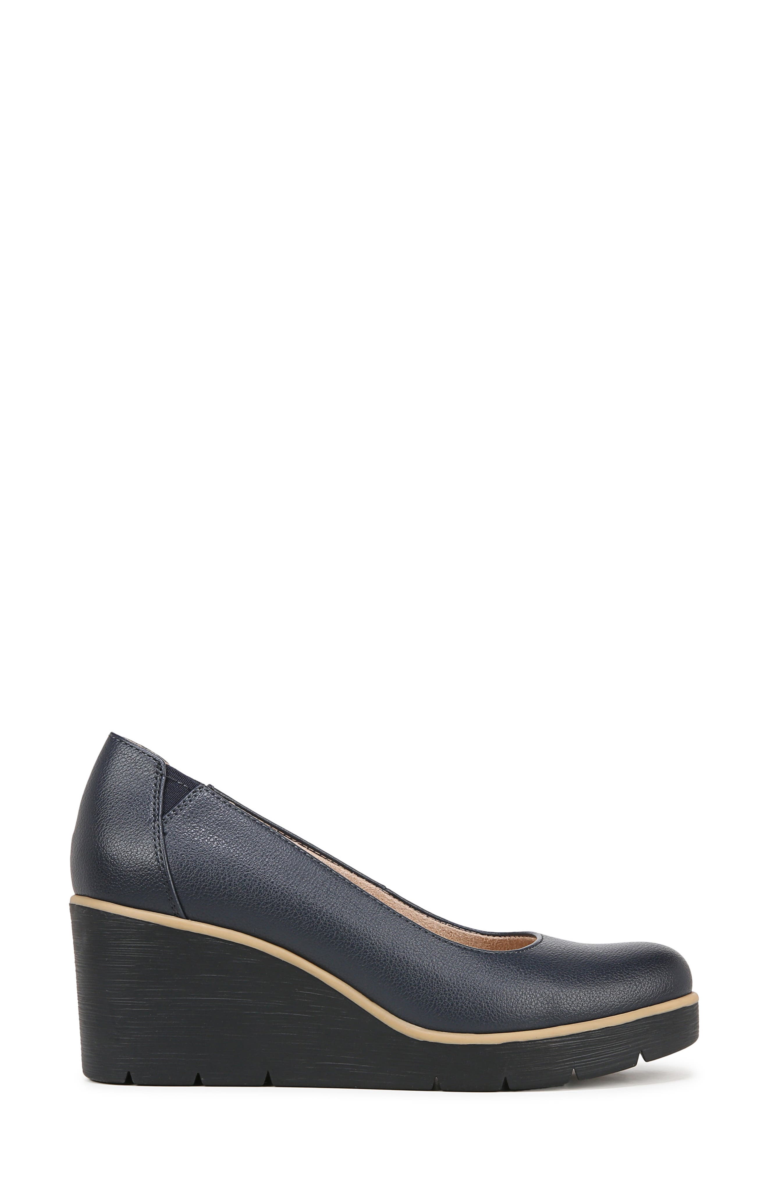 SOUL NATURALIZER About Time Wedge Pump, Alternate, color, Navy Faux Leather
