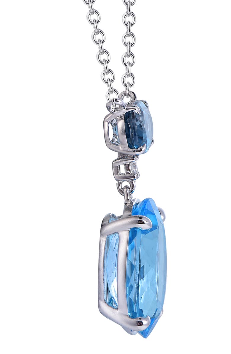 Kahn High Jewelry Swiss Blue & London Blue Topaz Necklace with Diamonds, Alternate, color, Swiss Blue & London Blue