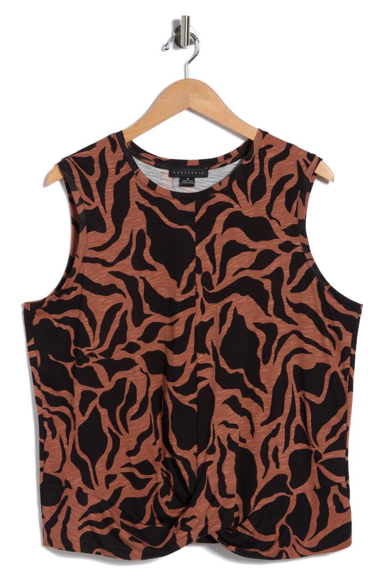 Twisted Front Tank, Alternate, color, ESSENCE BLACK