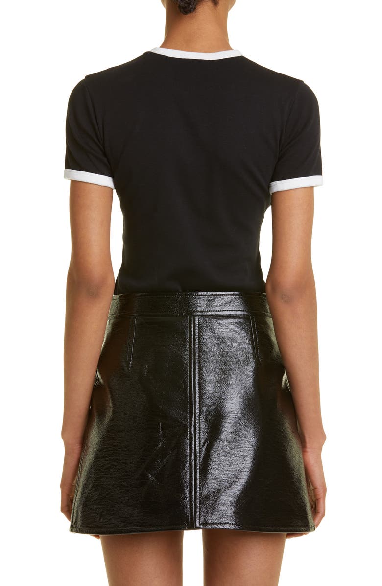 Courrèges Bumpy Embroidered Logo Cotton T-Shirt, Alternate, color, 