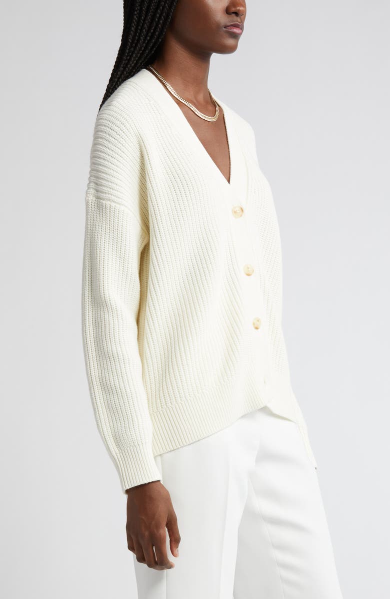 Nordstrom Rib Organic Cotton & Merino Wool Cardigan, Alternate, color,