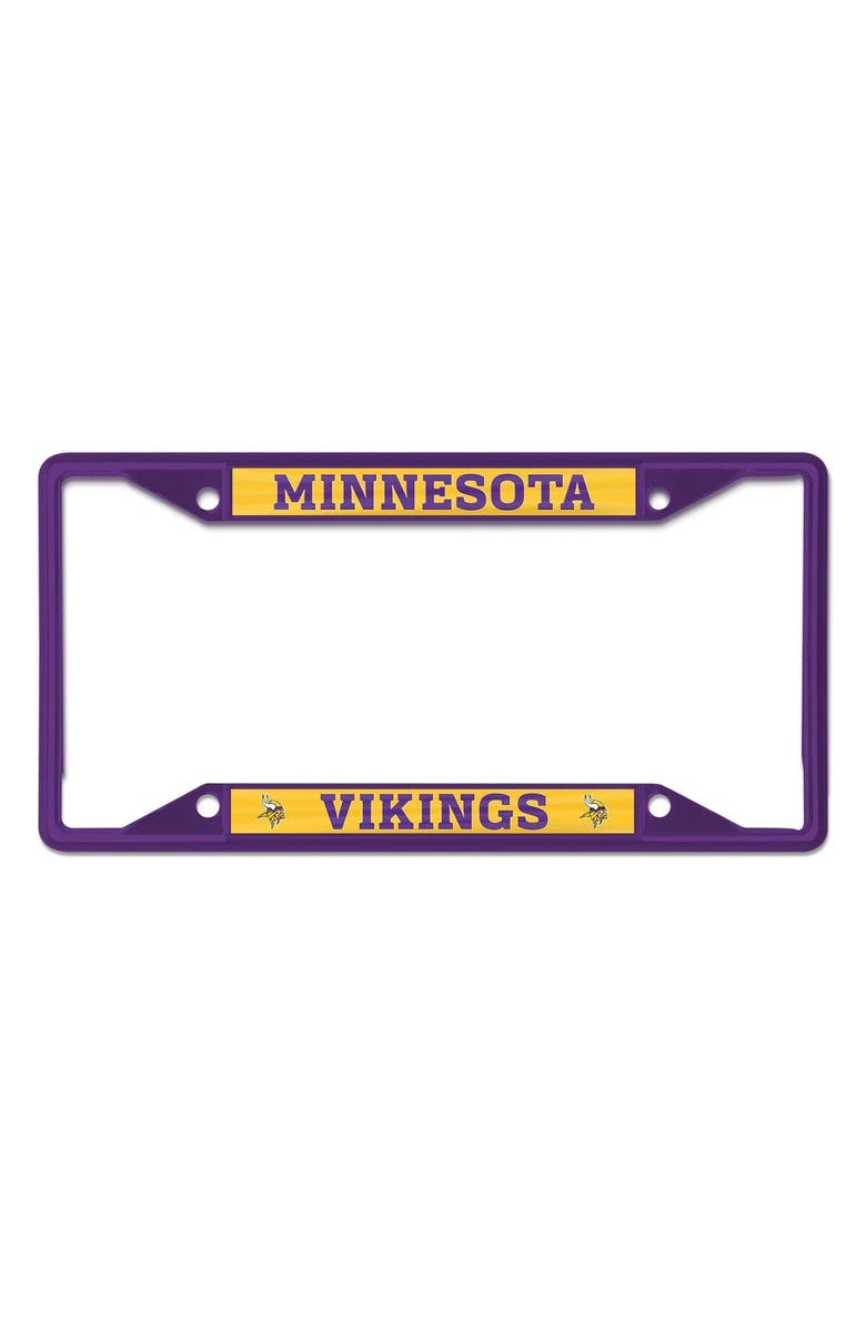 WINCRAFT Minnesota Vikings Chrome Color License Plate Frame, Main, color, 