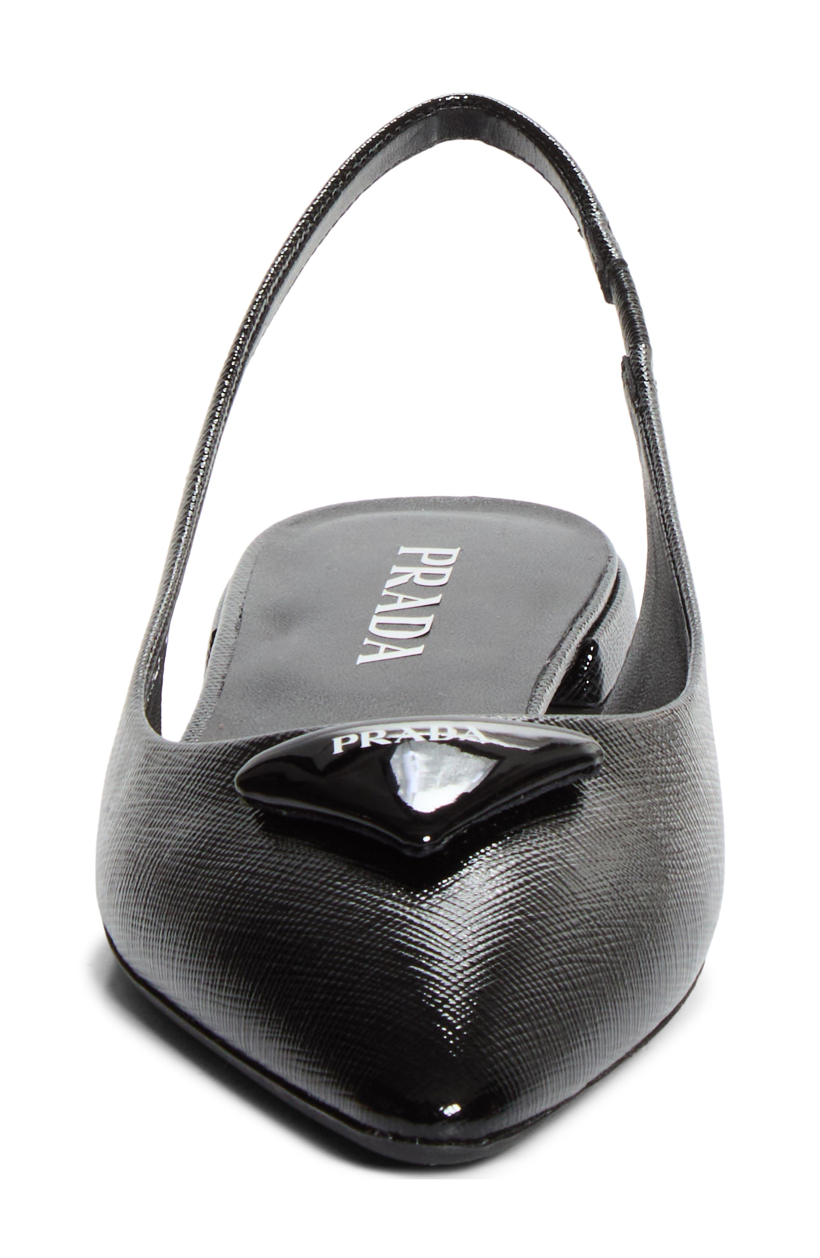 Puffy Logo Slingback Ballet Flat, Alternate, color, NERO