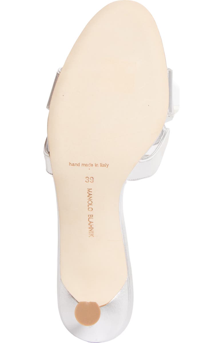 Manolo Blahnik Haribalmu Kitten Heel Sandal, Alternate, color, Silver