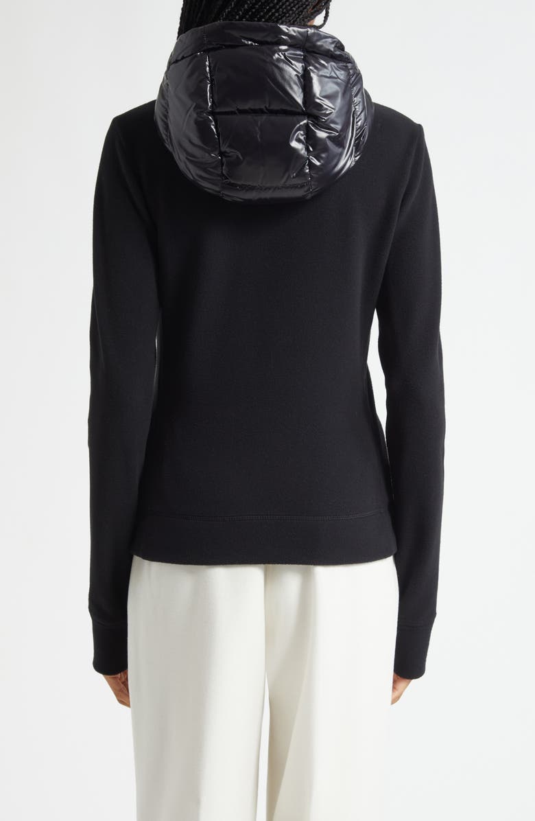 Moncler Grenoble Fleece & Quilted Down Hooded Jacket, Alternate, color, Black