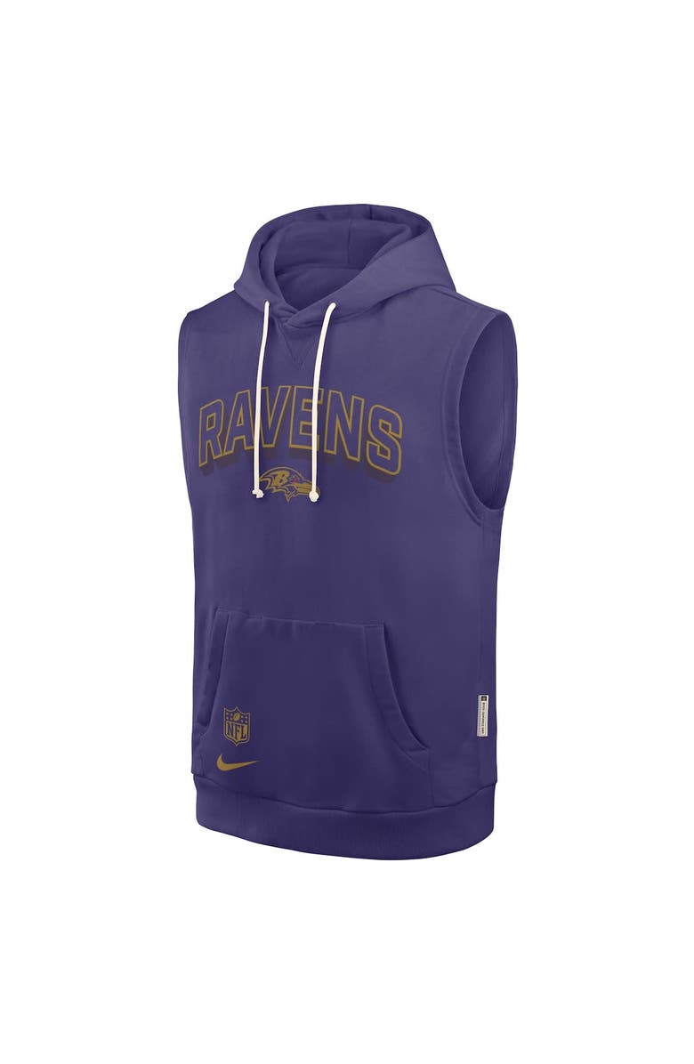 Nike Men's Nike Purple Baltimore Ravens Sideline Performance Sleeveless Pullover Hoodie, Alternate, color, 