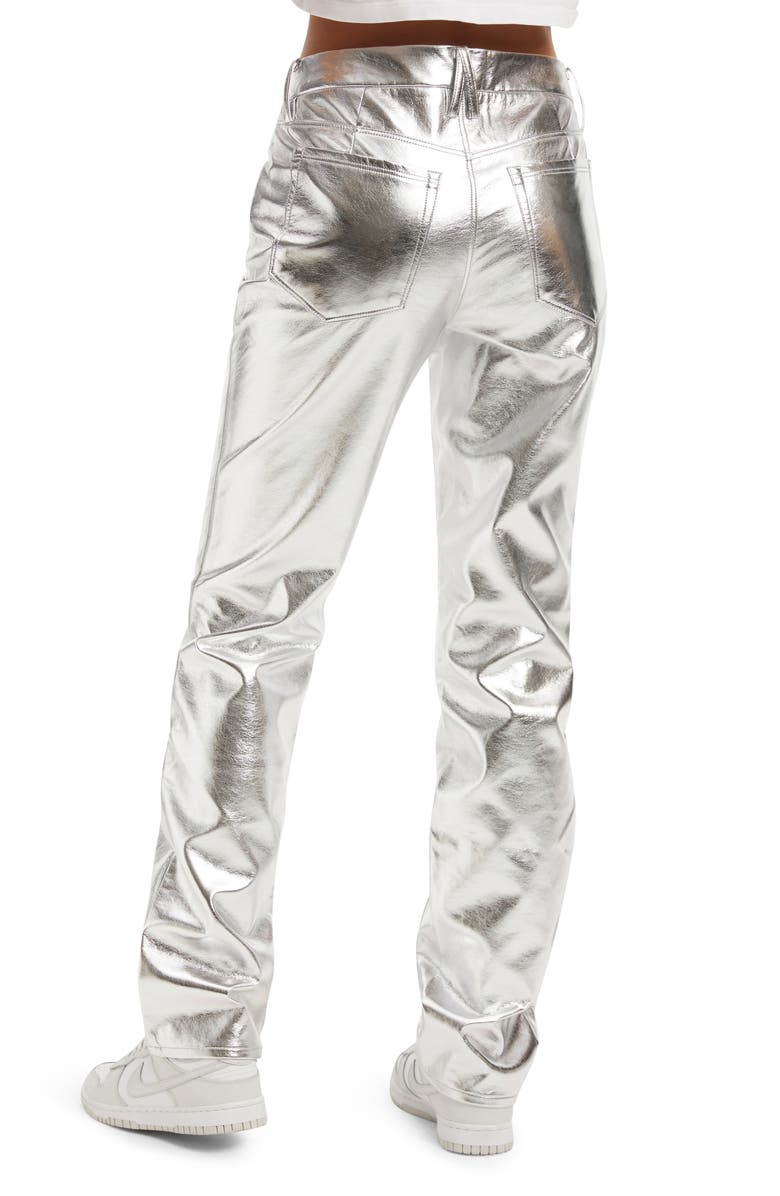 Good American Good Icon Faux Leather Pants, Alternate, color,