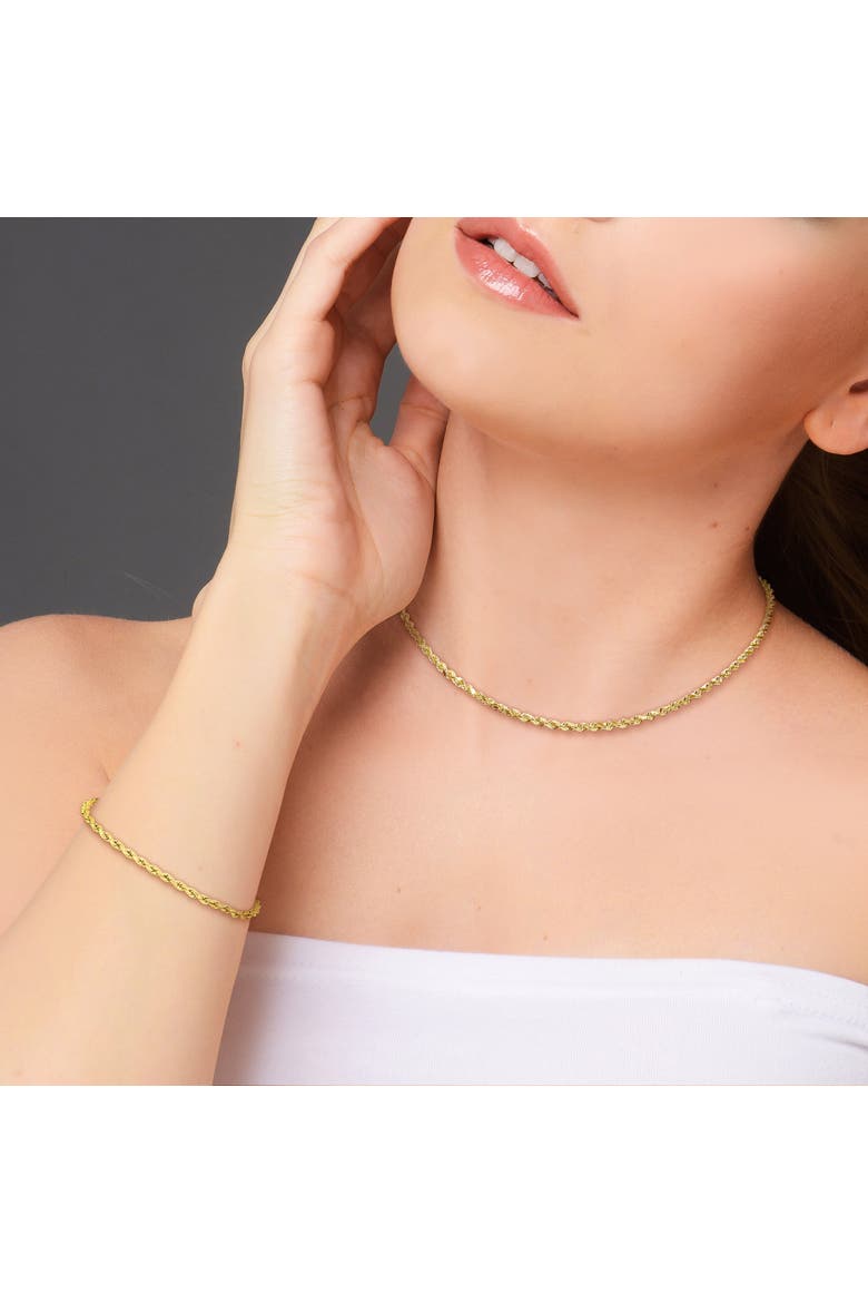 2-Piece Set Rope Chain Necklace & Bracelet 14k, Alternate, color, Yellow Gold