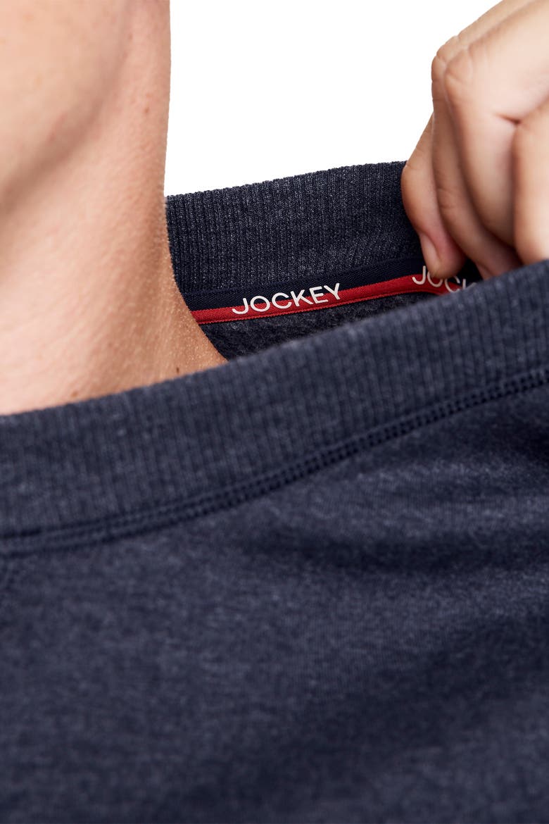 Mens Lightweight Cotton Blend Fleece Crew Sweatshirt, Alternate, color, 1876 Navy Blue
