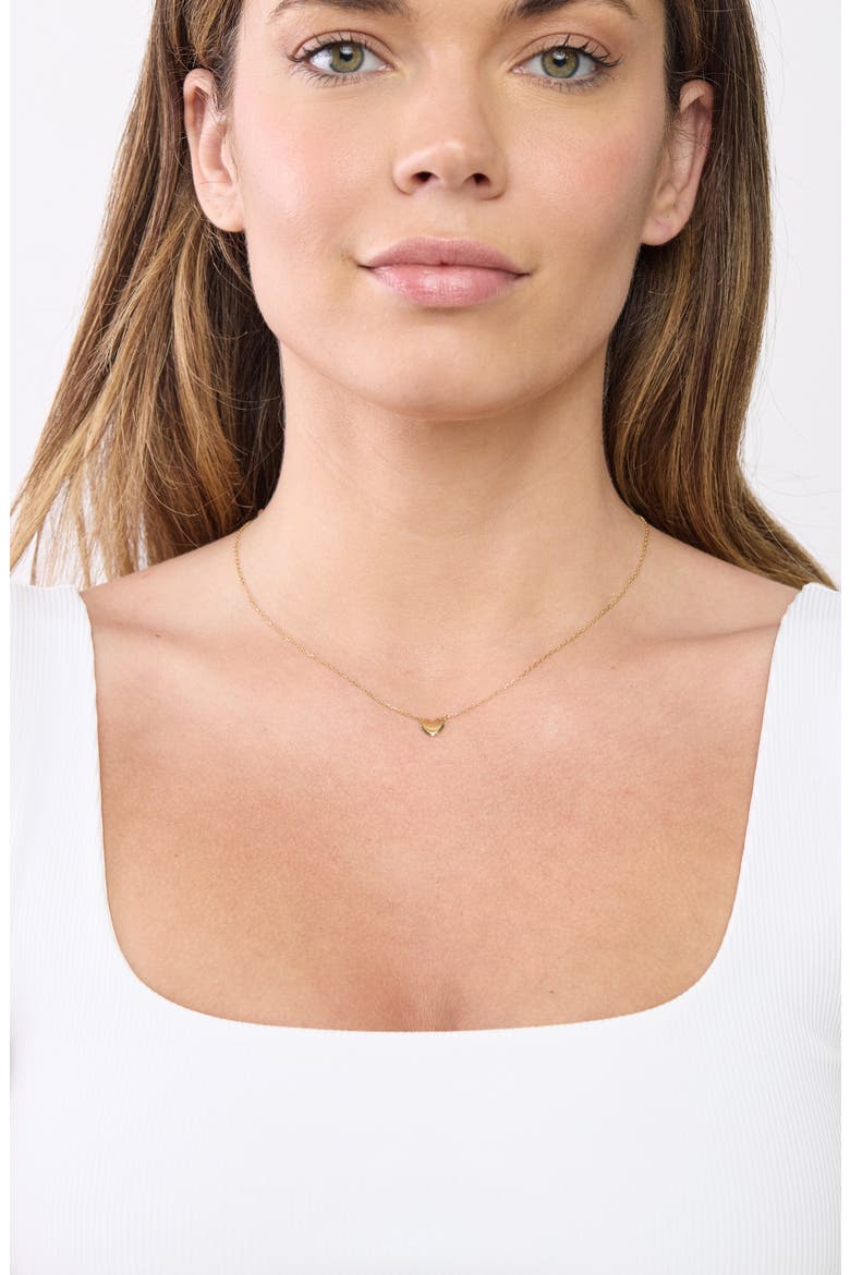 14k Gold Heart Pendant Necklace, Alternate, color, 14KY