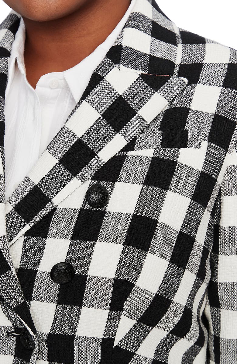 Court & Rowe Textured Gingham Cotton Blend Blazer, Alternate, color, 