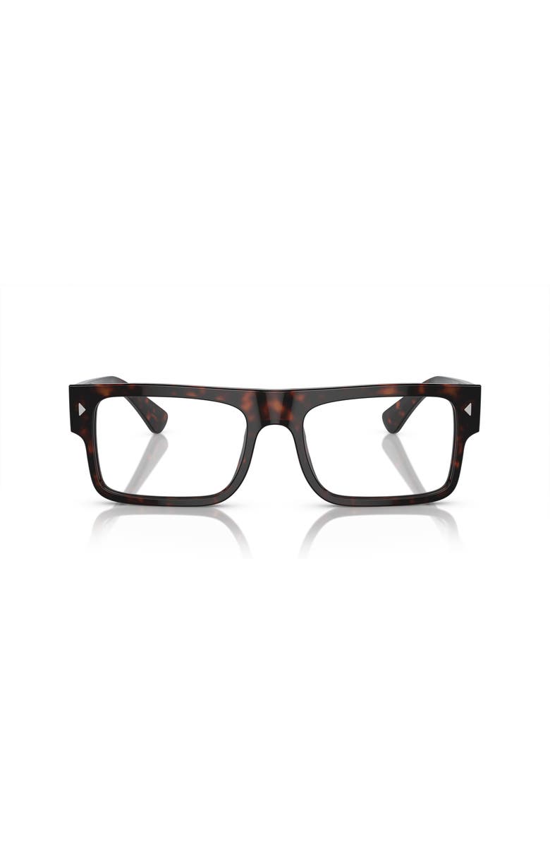 Prada 57mm Rectangle optical glasses, Alternate, color, Tortoise