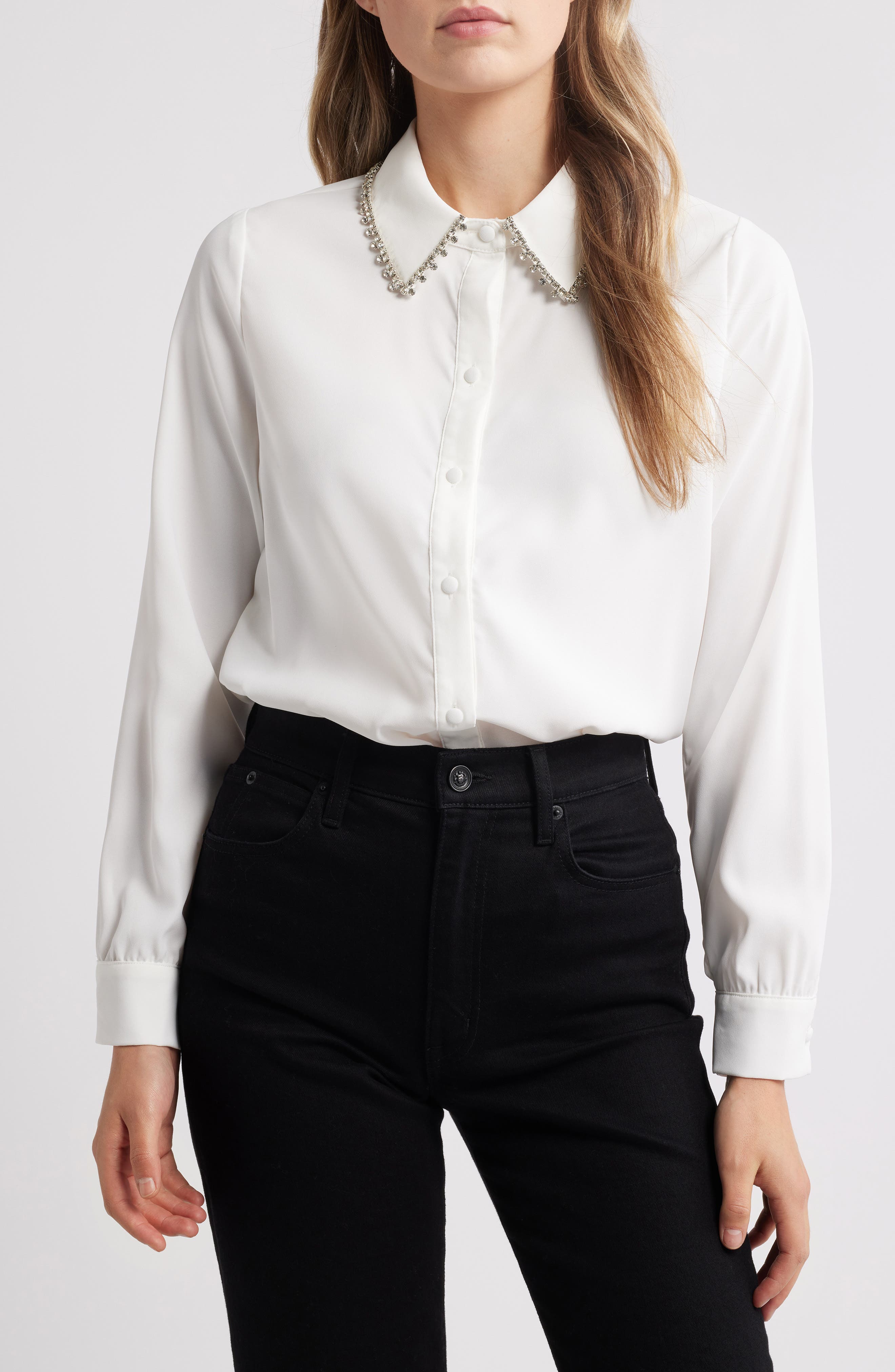 Sylvi Rhinestone Collar Shirt - image 3