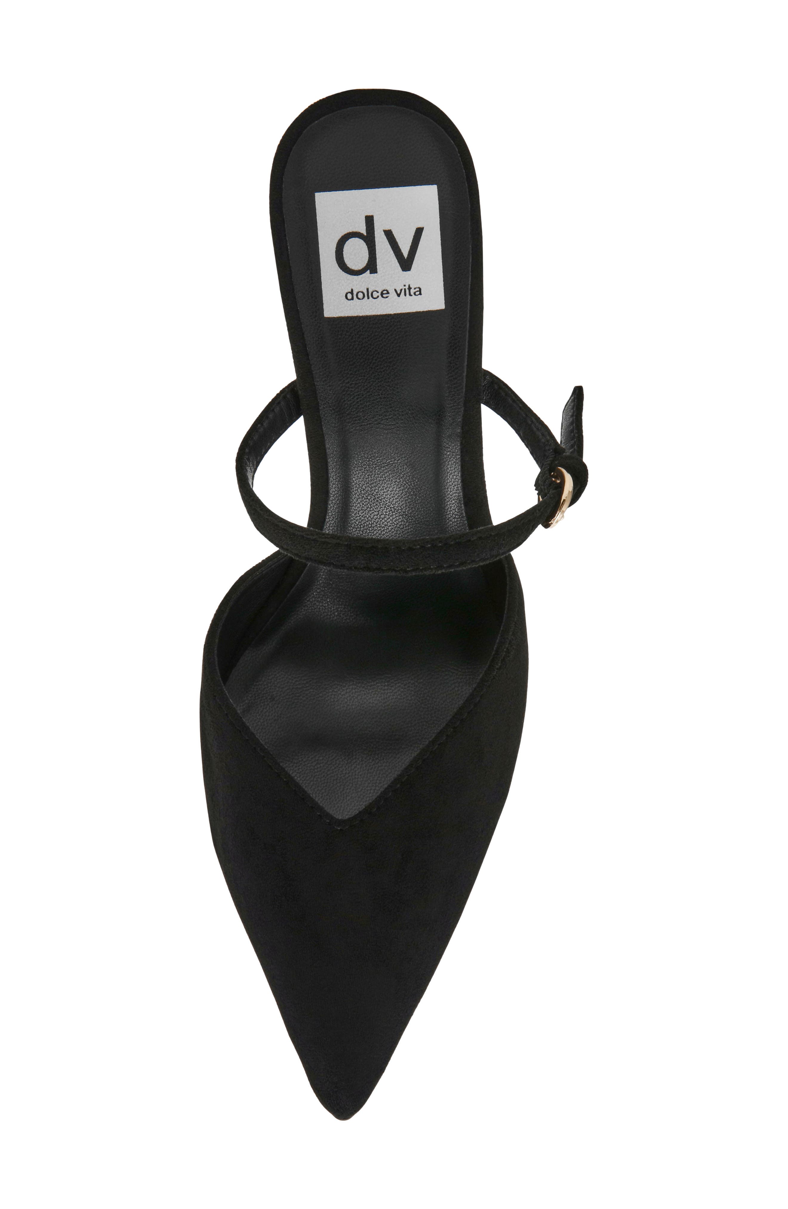 Geanie Pointed Toe Pump, Alternate, color, BLACK FAUX SDE