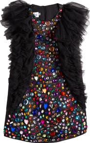 Lola + The Boys Kids' Bejeweled Gem Tulle Dress