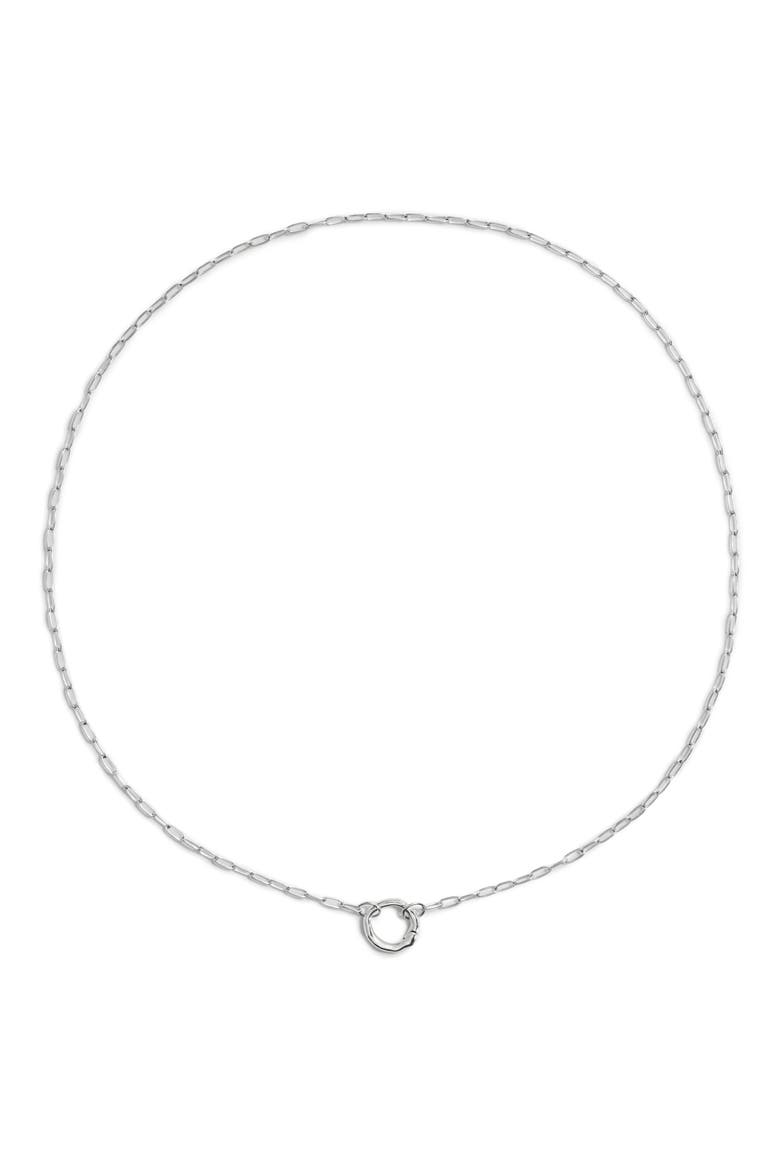Oval Chain Link Charm Necklace, Main, color, STERLING SILVER