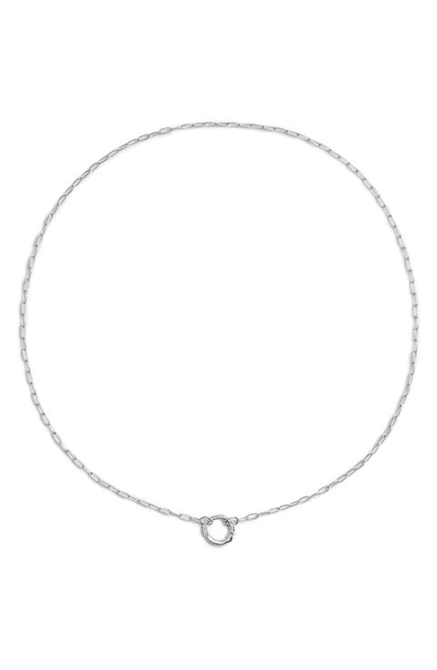 Oval Chain Link Charm Necklace