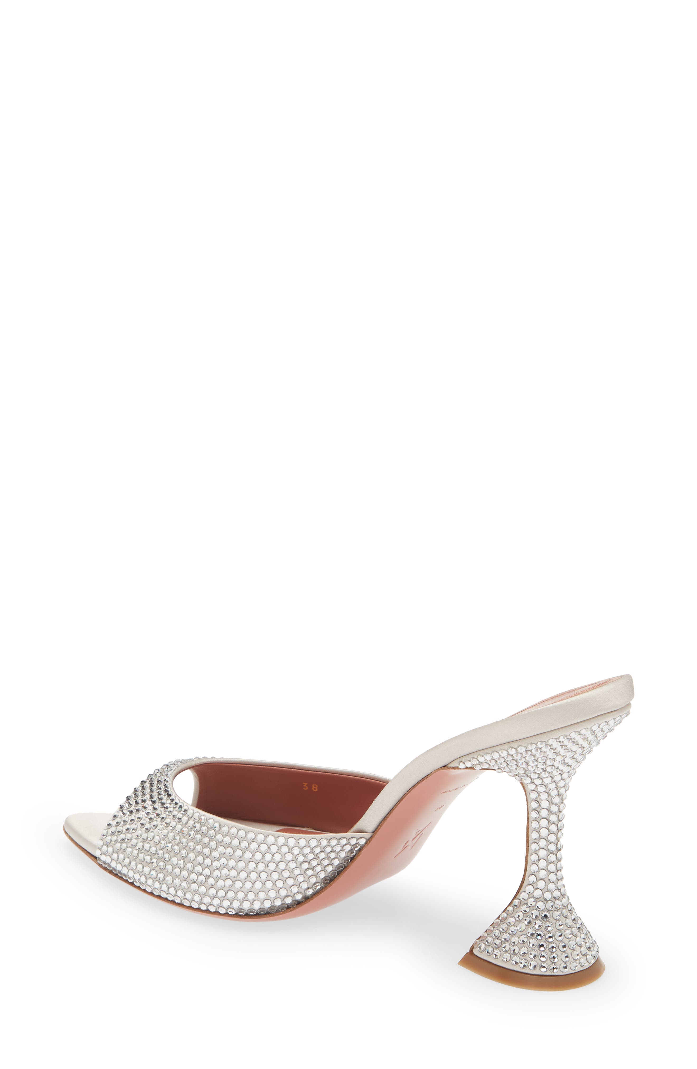 Amina Muaddi Caroline Crystal Embellished Pointed Toe Sandal, Alternate, color, 