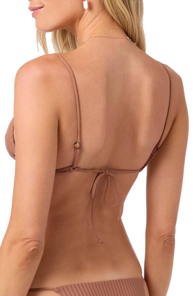 O'Neill Shorebreak Rib Tanning Triangle Bikini Top, Alternate, color, Carob Brown