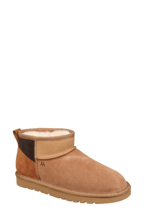Genuine Shearling Lined Suede Bootie (Women)