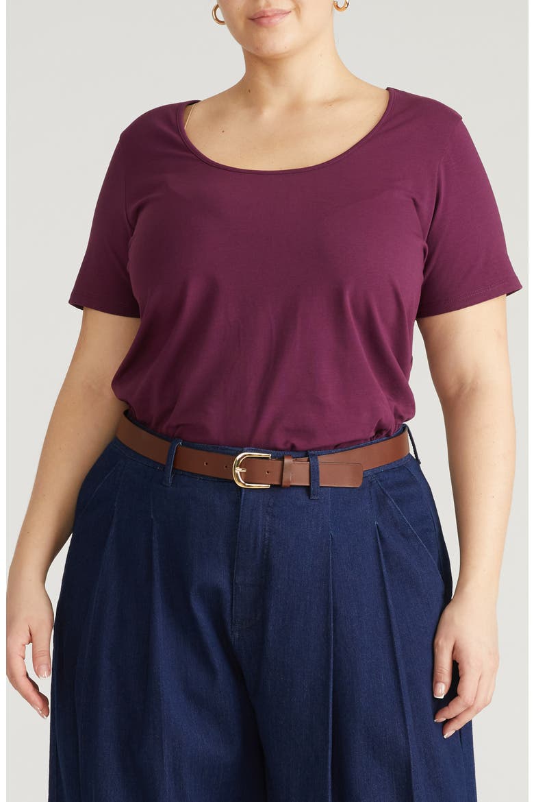 Cool Stretch Cotton Jersey T-Shirt, Main, color, GAMAY BURGUNDY