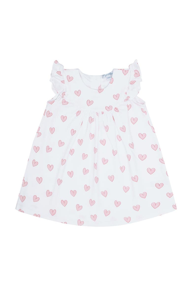 Pink Heart Print Scoop Neck Dress - Toddler & Little Kid, Alternate, color, Pink
