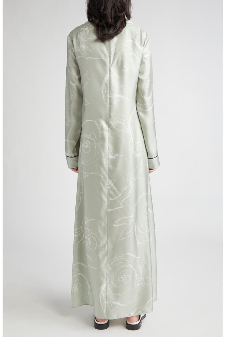 Drawn Floral Long Sleeve Silk Dress, Alternate, color, AUV19 LINDEN