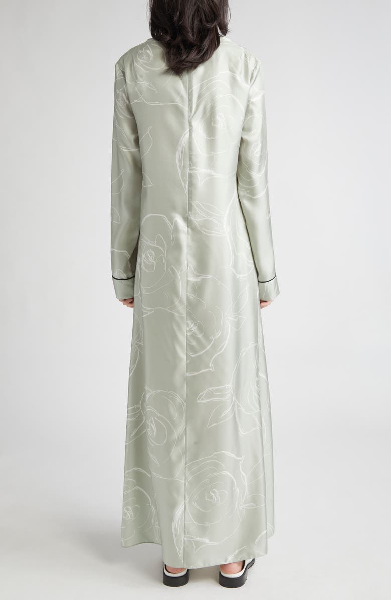 Marni Drawn Floral Long Sleeve Silk Dress, Alternate, color, Auv19 Linden