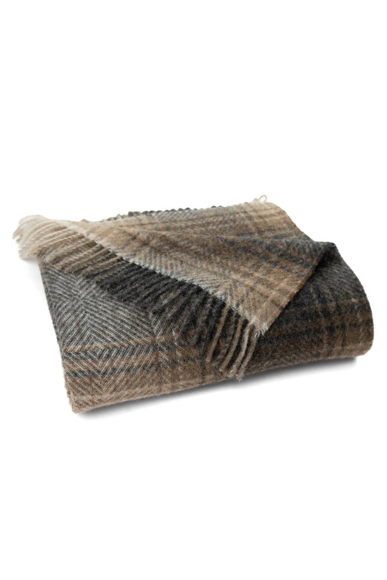 Highland Tweeds Shetland Lambswool Ombre Throw, Main, color, Natural
