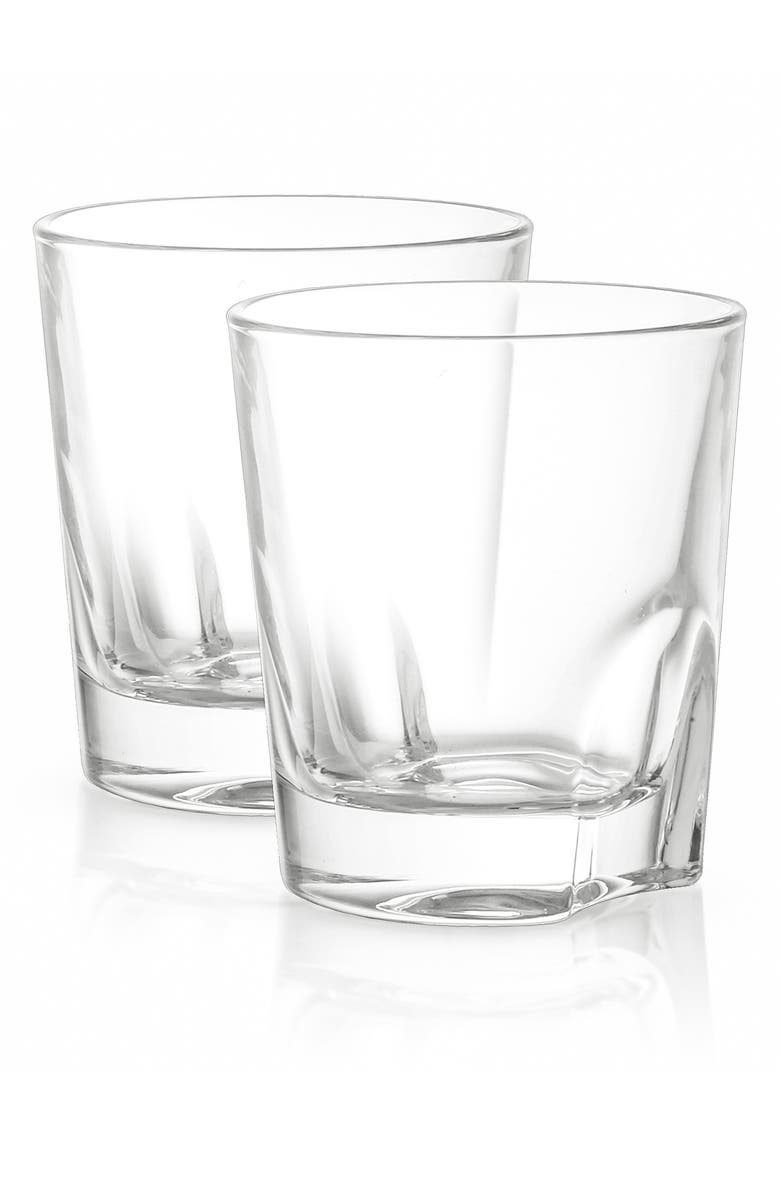 JoyJolt Carina Set of 2 Whiskey Glasses, Main, color, Clear