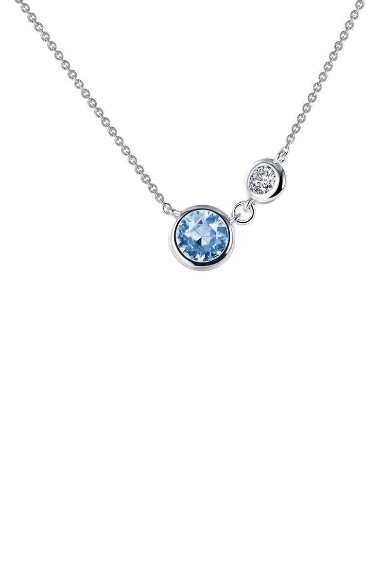 Simulated Aquamarine Necklace, Main, color, WHITE/AQUAMRINE