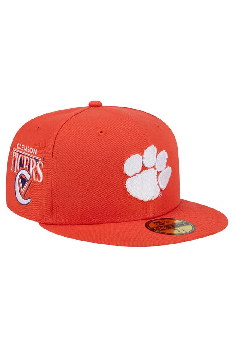 Men's New Era Orange  Clemson Tigers Throwback 59FIFTY Fitted Hat, Main, color, Orange
