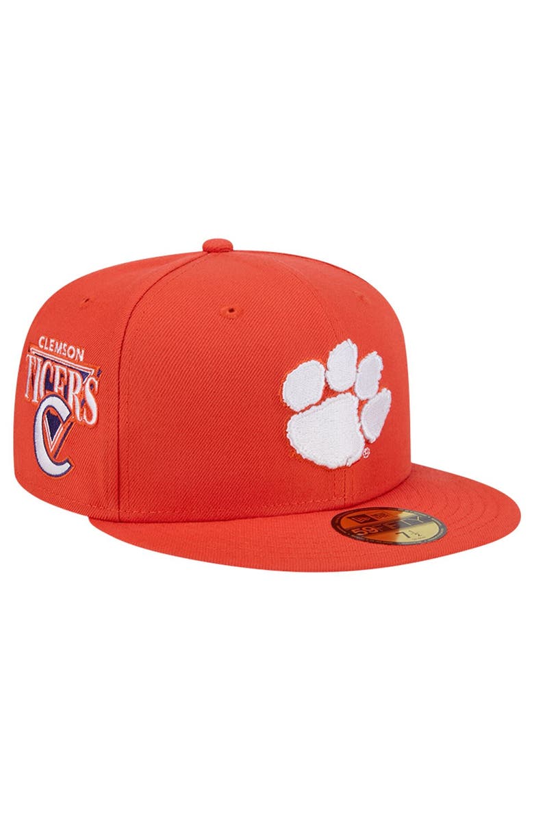 New Era Men's New Era Orange  Clemson Tigers Throwback 59FIFTY Fitted Hat, Main, color, Orange