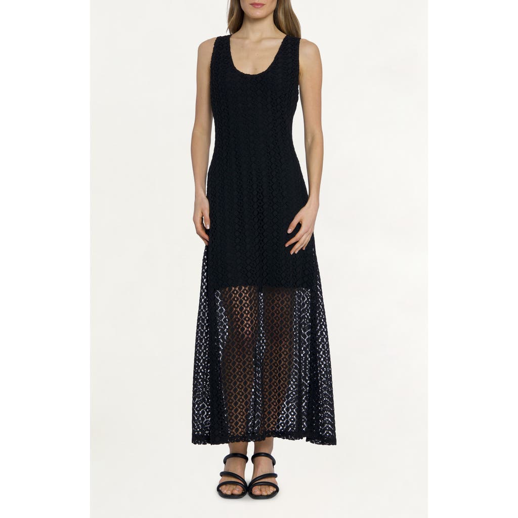 Luxely Robin Lace Maxi Dress In Black