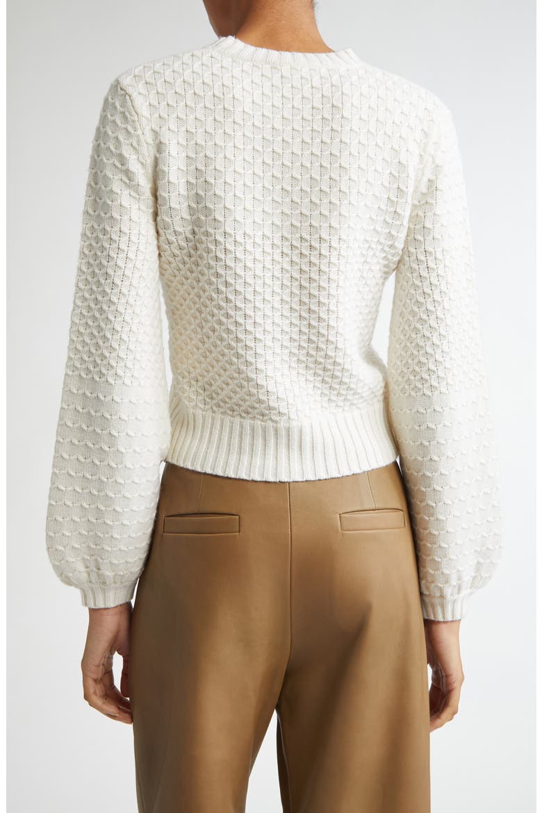 Elvira Wool & Cashmere Crewneck Sweater, Alternate, color, WHITE
