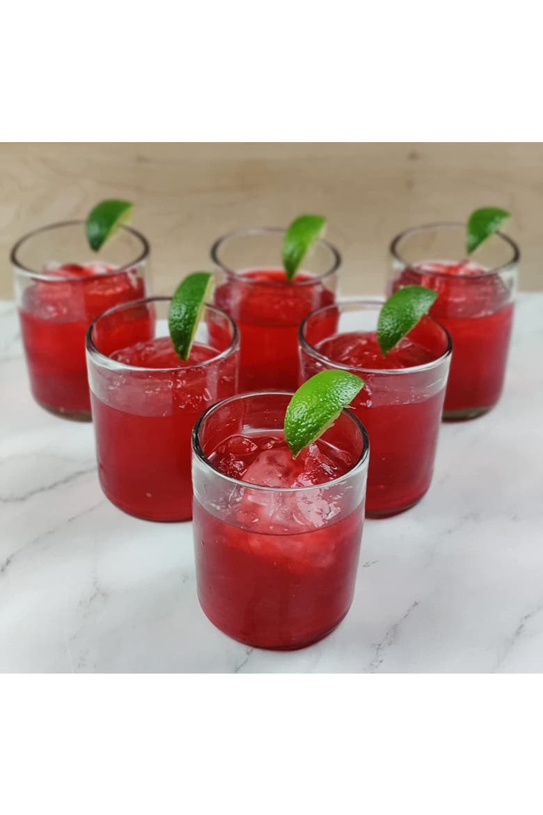 Hand Blown Mexican Drinking Glasses - Set of 6, Alternate, color, Clear