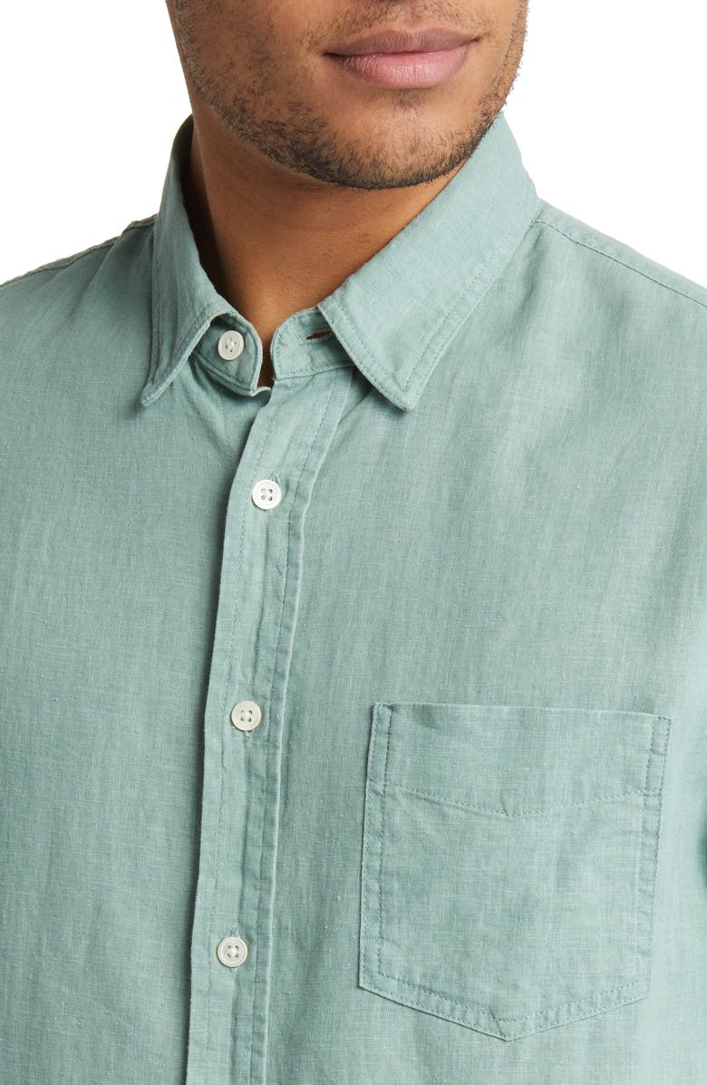 Rails Paros Short Sleeve Linen Blend Button-Up Shirt, Alternate, color, 