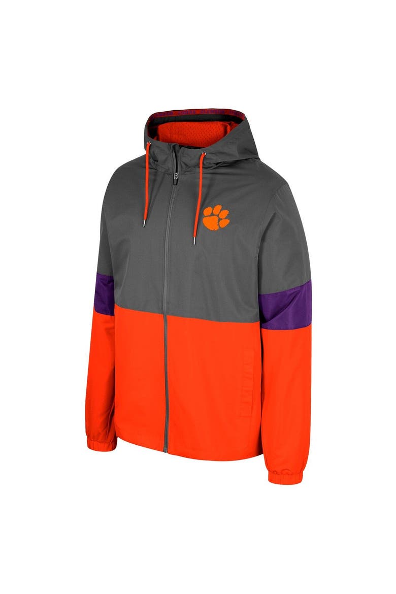 Men's Colosseum Charcoal Clemson Tigers Miles Full-Zip Jacket, Alternate, color, Charcoal