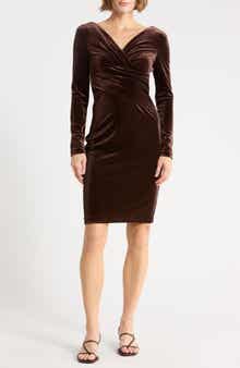 Velvet Long Sleeve Body-Con Dress