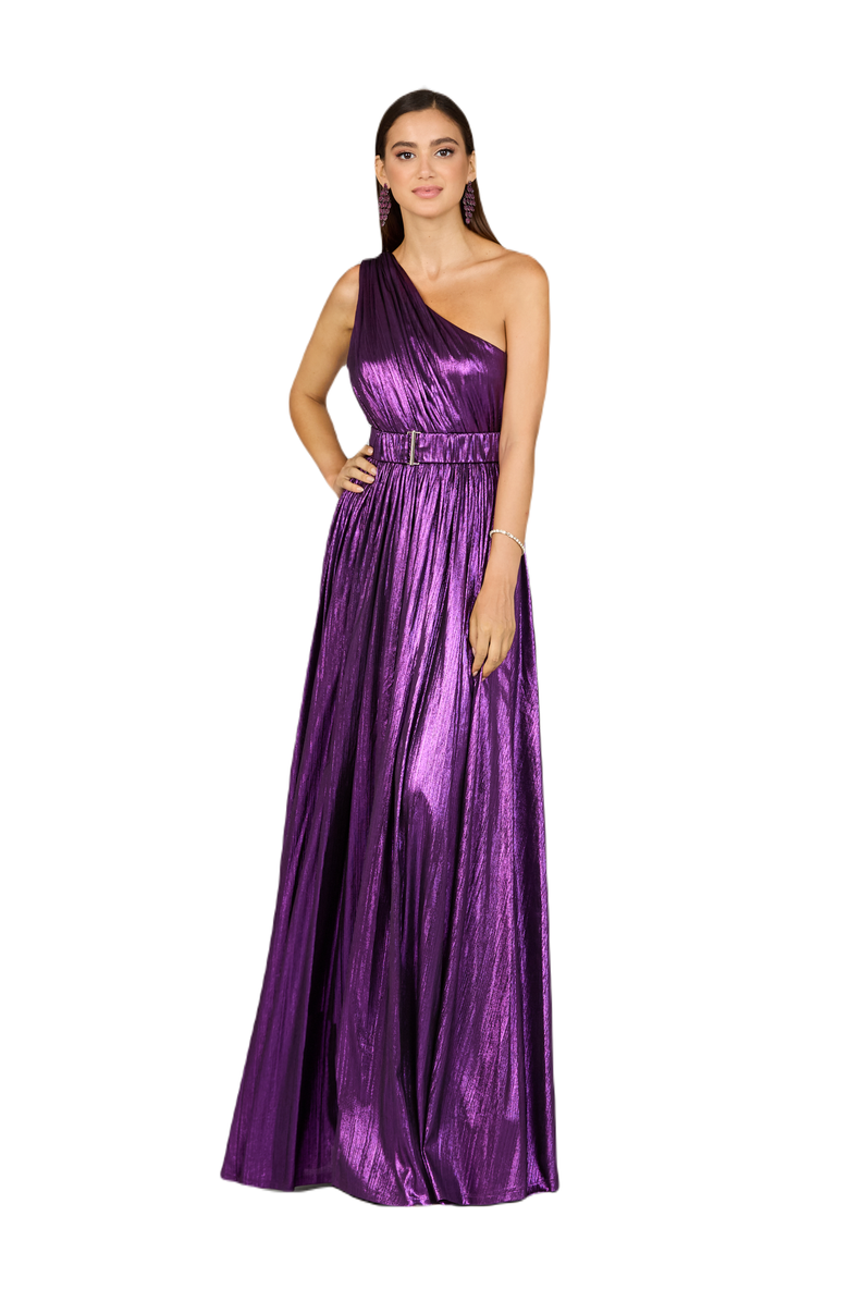 LARA New York One Shoulder Metallic Dress, Main, color, Purple
