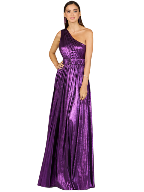 One Shoulder Metallic Dress