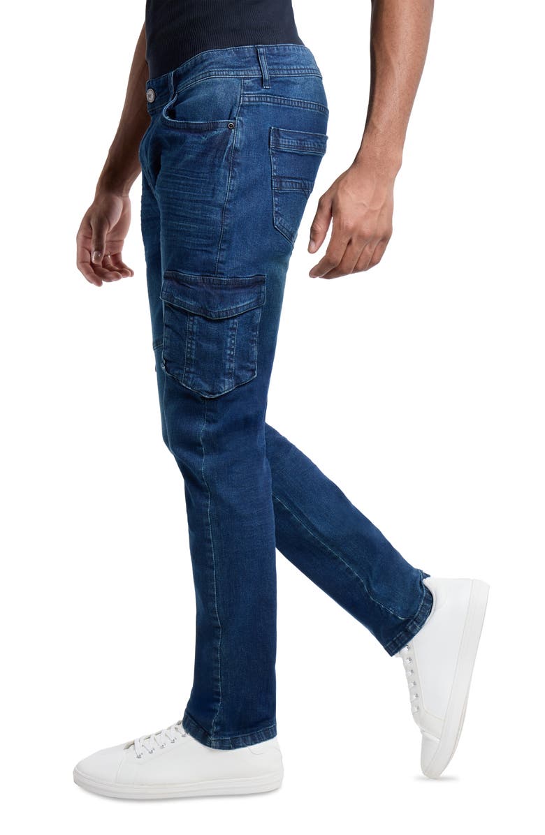 XRAY Slim Fit Cargo Jeans, Alternate, color, Medium Wash