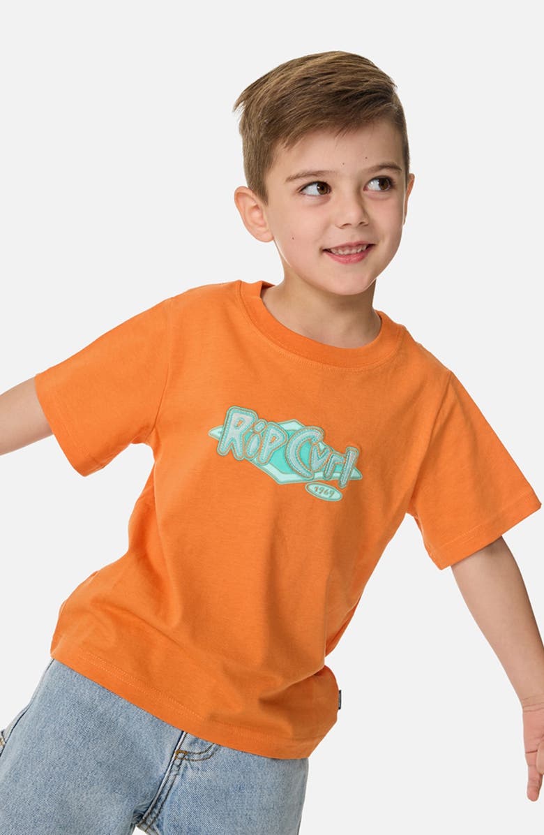 Rip Curl Kids' Ride the Wave Logo Graphic T-Shirt, Alternate, color, Vitamin C
