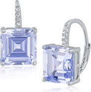 CZ by Kenneth Jay Lane Asscher Cut Cubic Zirconia Lever Back Earrings