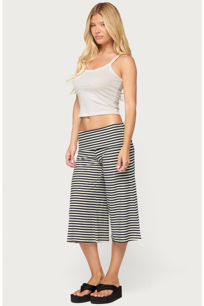 Kelia Foldover Bermuda Shorts, Alternate, color, NAVY-AND-WHITE