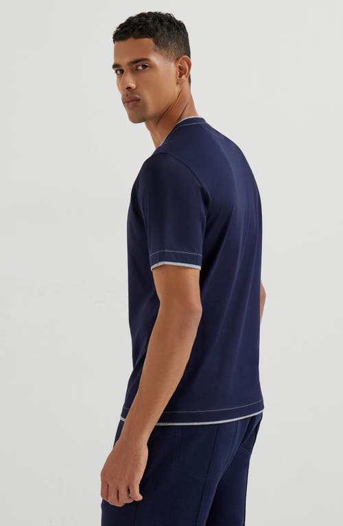 Brunello Cucinelli Short-sleeved Crew Neck T-shirt With Contrasting Stitching