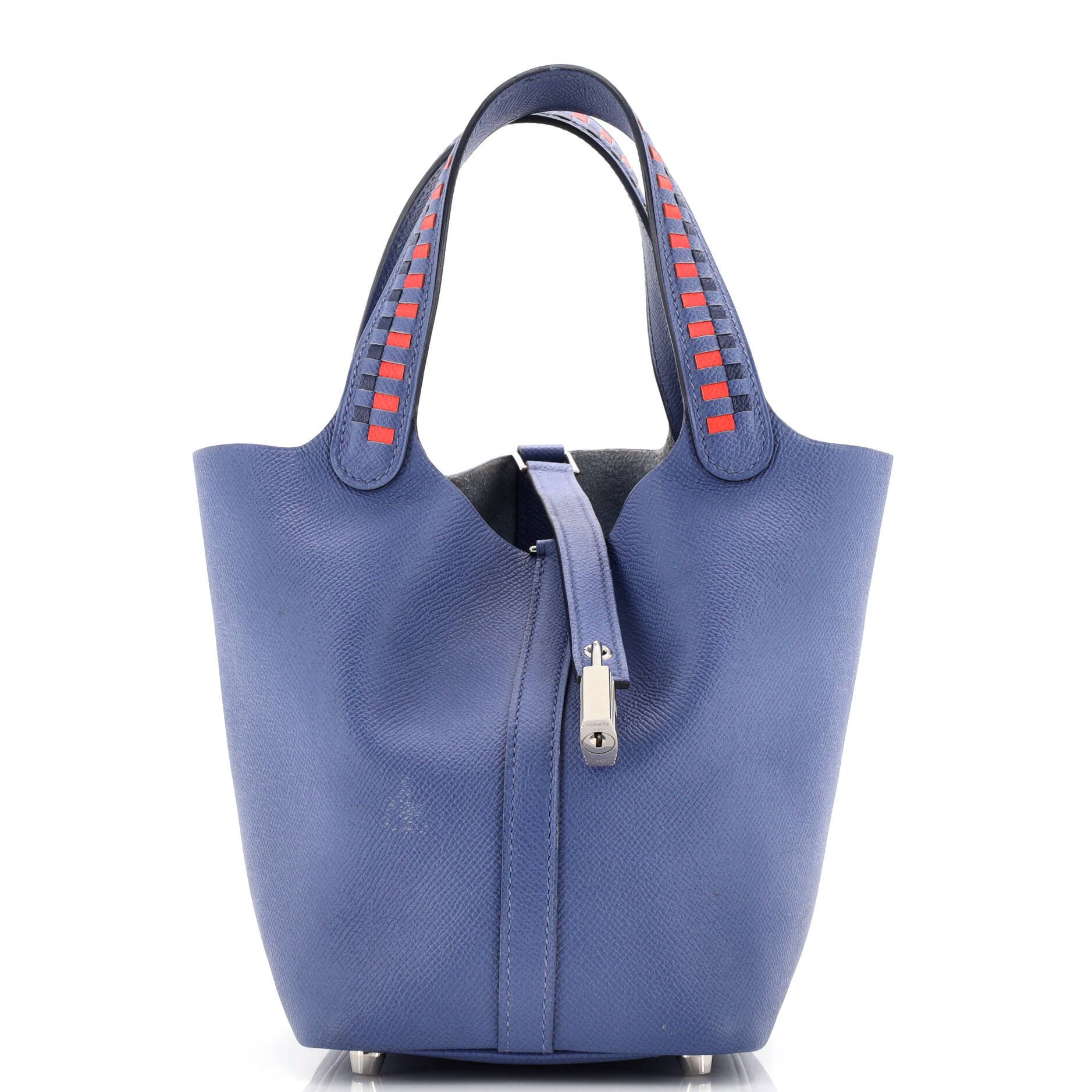 Picotin Lock Bag Tressage Epsom PM, Main, color, Blue