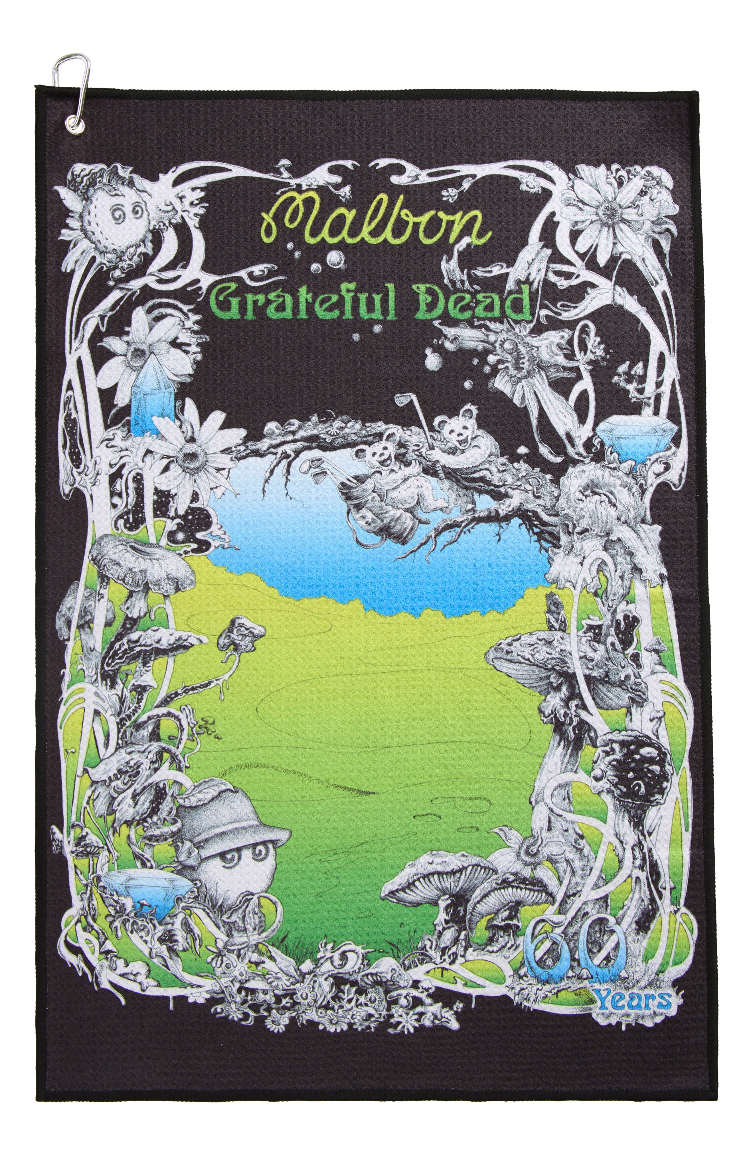 Malbon Golf Grateful Dead Golf Towel, Main, color, Multi